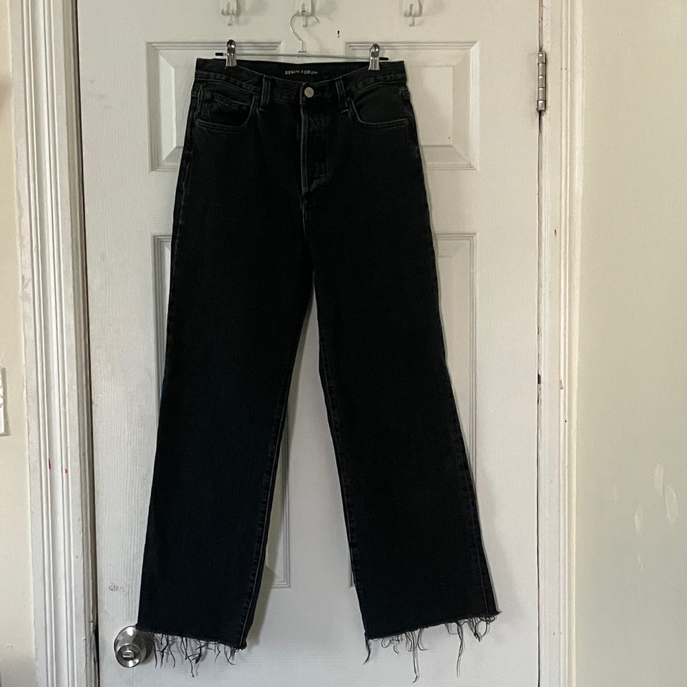 Denim Forum Farrah High Rise Wide Leg Jeans